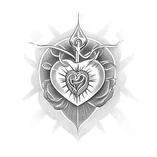 Sacred Heart tattoo design idea
