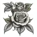 rose and crown tattoo design idea