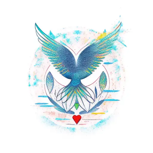 A minimalist tattoo of a bird spreading its wings, symbolizing the freedom and nurturing nature of motherhood. tattoo design idea