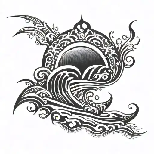 ocean going out to sea  tattoo design idea