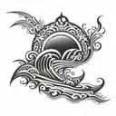 ocean going out to sea  tattoo design idea