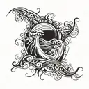 ocean going out to sea  tattoo design idea