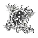 ocean going out to sea  tattoo design idea