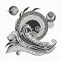 ocean going out to sea  tattoo design idea