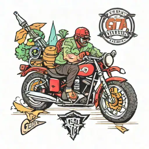 gta themed letters with the phrase GULIE THE BEST  tattoo design idea