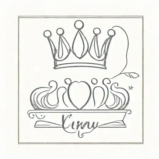 RENU, VINI both names in one crown made tattoo design idea
