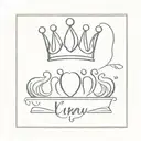 RENU, VINI both names in one crown made tattoo design idea