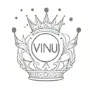 RENU, VINI both names in one crown made tattoo design idea