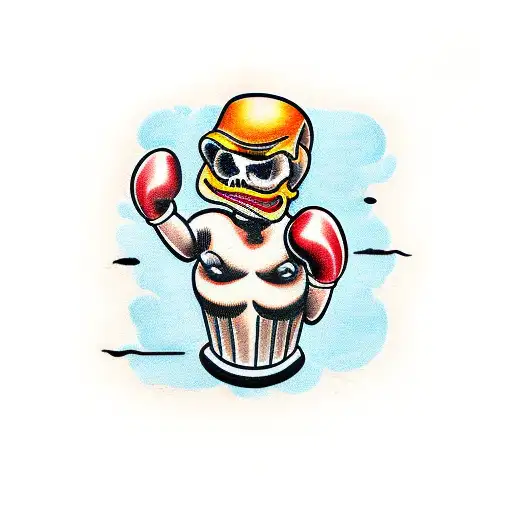 boxing cupcake tattoo design idea