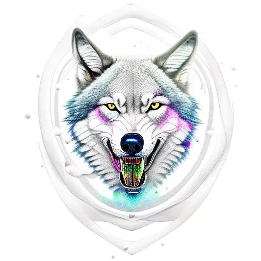 um lobo uivando para a lua tattoo design idea