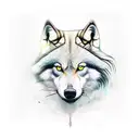 um lobo uivando para a lua tattoo design idea