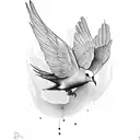 "This Too Shall Pass" but incorporate a dove and a raven that represent the good and bad in someones life tattoo design idea