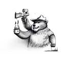 smokey bear committing suicide with shotgun tattoo design idea