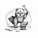 smokey bear committing suicide with shotgun tattoo design idea