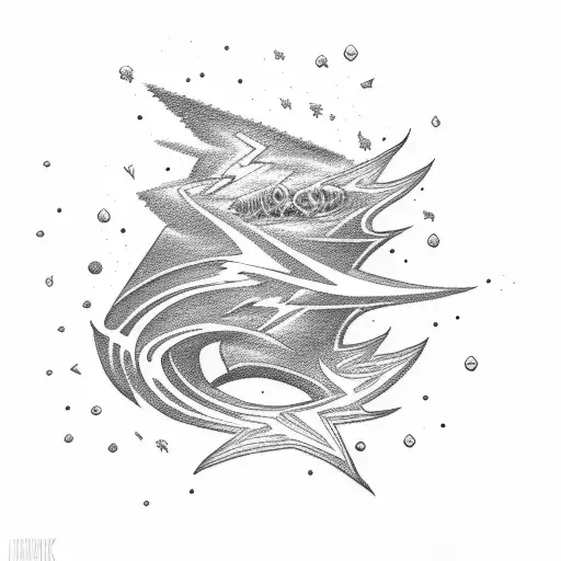 Lightning Bolt, Haker, Black tattoo design idea