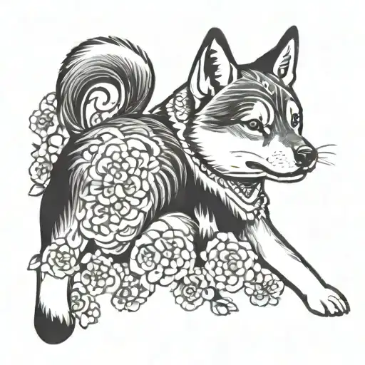 a shiba inu tattoo design idea
