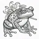 a frog smoking tattoo design idea