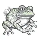 a frog smoking tattoo design idea