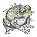 a frog smoking tattoo design idea