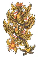 Phoenix bird and Nuke cross together both   tattoo design idea