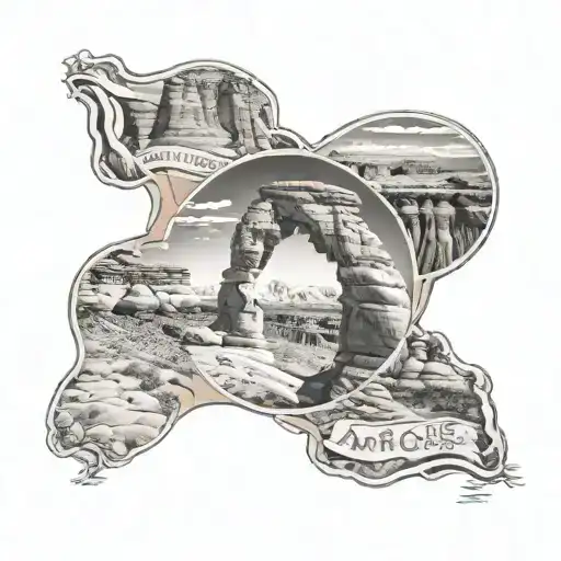 Arches NP round image forming tattoo design idea