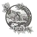 Arches NP round image forming tattoo design idea