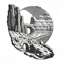Arches NP round image forming tattoo design idea