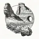 Arches NP round image forming tattoo design idea