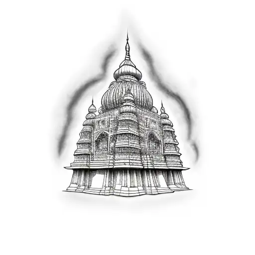 indian house tattoo design idea