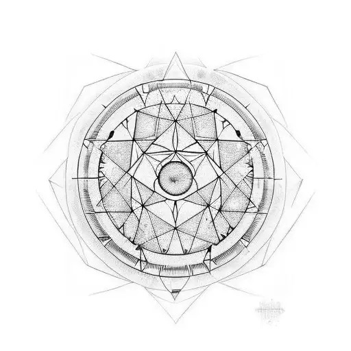authentic alchemy circle aqua regia tattoo design idea