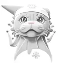 Nurse Joy kneeling with a chancey that is wearing a nurses hat tattoo design idea