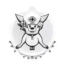 Nurse Joy kneeling with a chancey that is wearing a nurses hat tattoo design idea