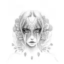 Name "Leslie" with kiss lips tattoo design idea