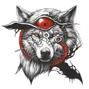wolf with sharingan in eye tattoo design idea