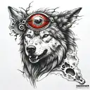 wolf with sharingan in eye tattoo design idea