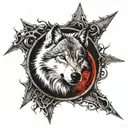 wolf with sharingan in eye tattoo design idea