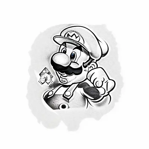 cartoon Mario tattoo design idea