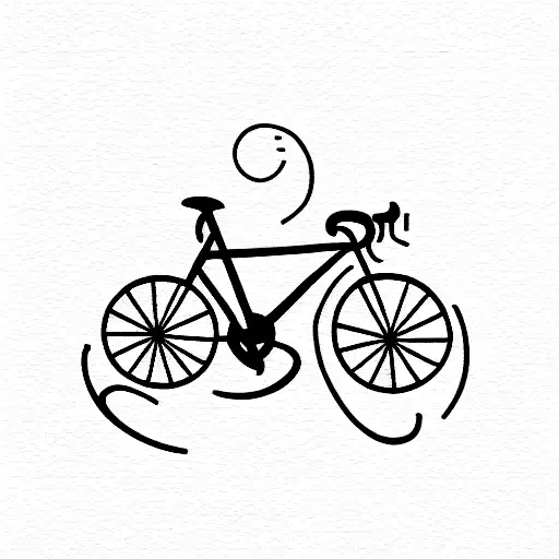 road bicycle tattoo design idea