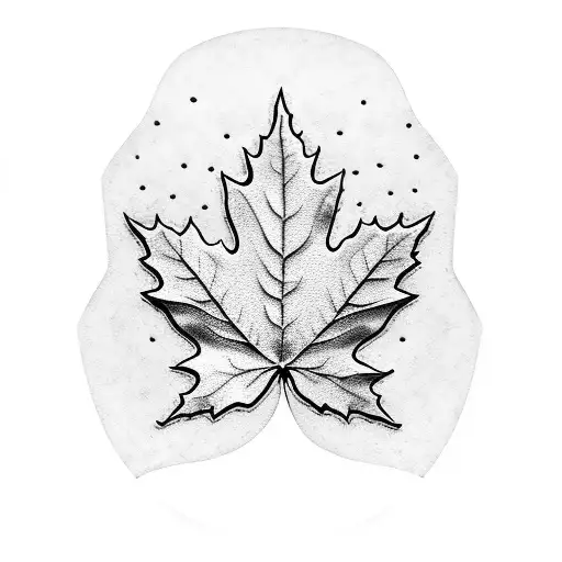 maple leaf outline tattoo