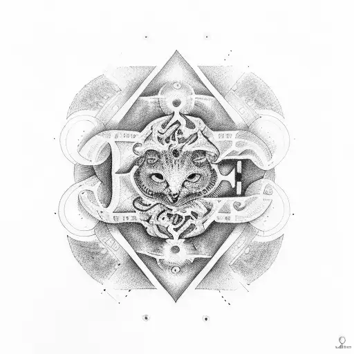 reloj de arenas, letra Y, y retroceso de fibonacci tattoo design idea