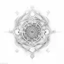 reloj de arenas, letra Y, y retroceso de fibonacci tattoo design idea