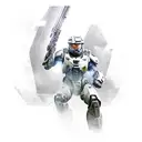 Master Chief in a dynamic action pose tattoo design idea
