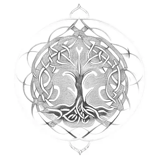 celtic tree of life tattoo design idea
