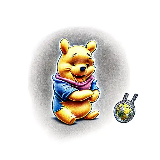 Winnie the Pooh supporting mental health tattoo design idea