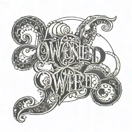 a tattoo that says "Owned By Mxxx" tattoo design idea