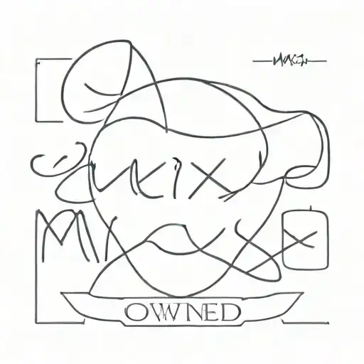 a tattoo that says "Owned By Mxxx" tattoo design idea