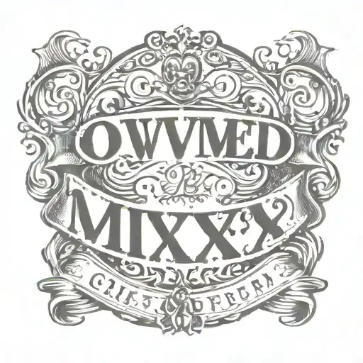 a tattoo that says "Owned By Mxxx" tattoo design idea