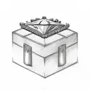 diamond box with  flowers and Thor hammer  tattoo design idea