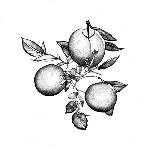 bush lemon tree tattoo design idea