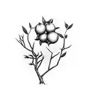 bush lemon tree with cardboard box underneath  tattoo design idea